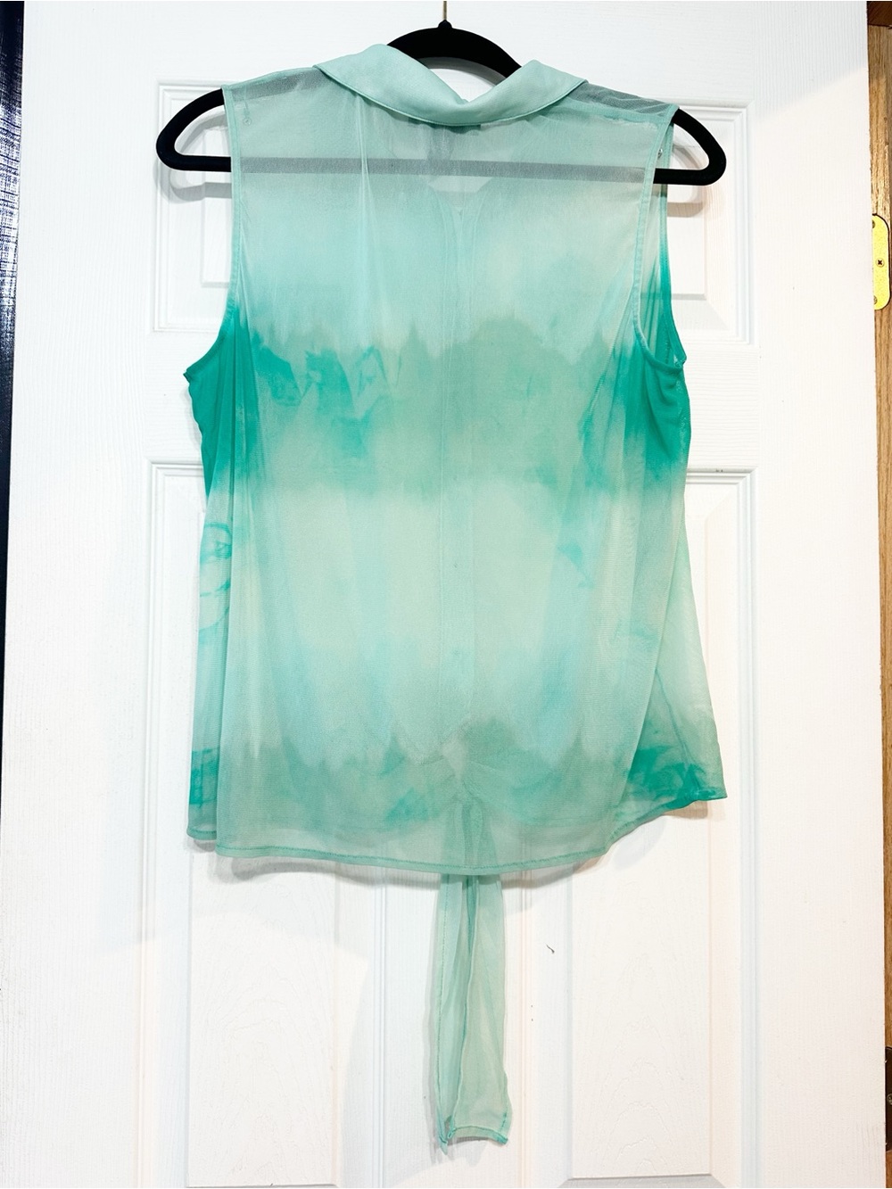 INC International Concepts Mint Green Tie-Front Sleeveless Button-Down Top - Picture 4 of 6